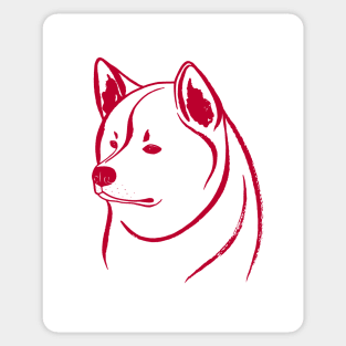 Akita Inu (White and Red) Sticker